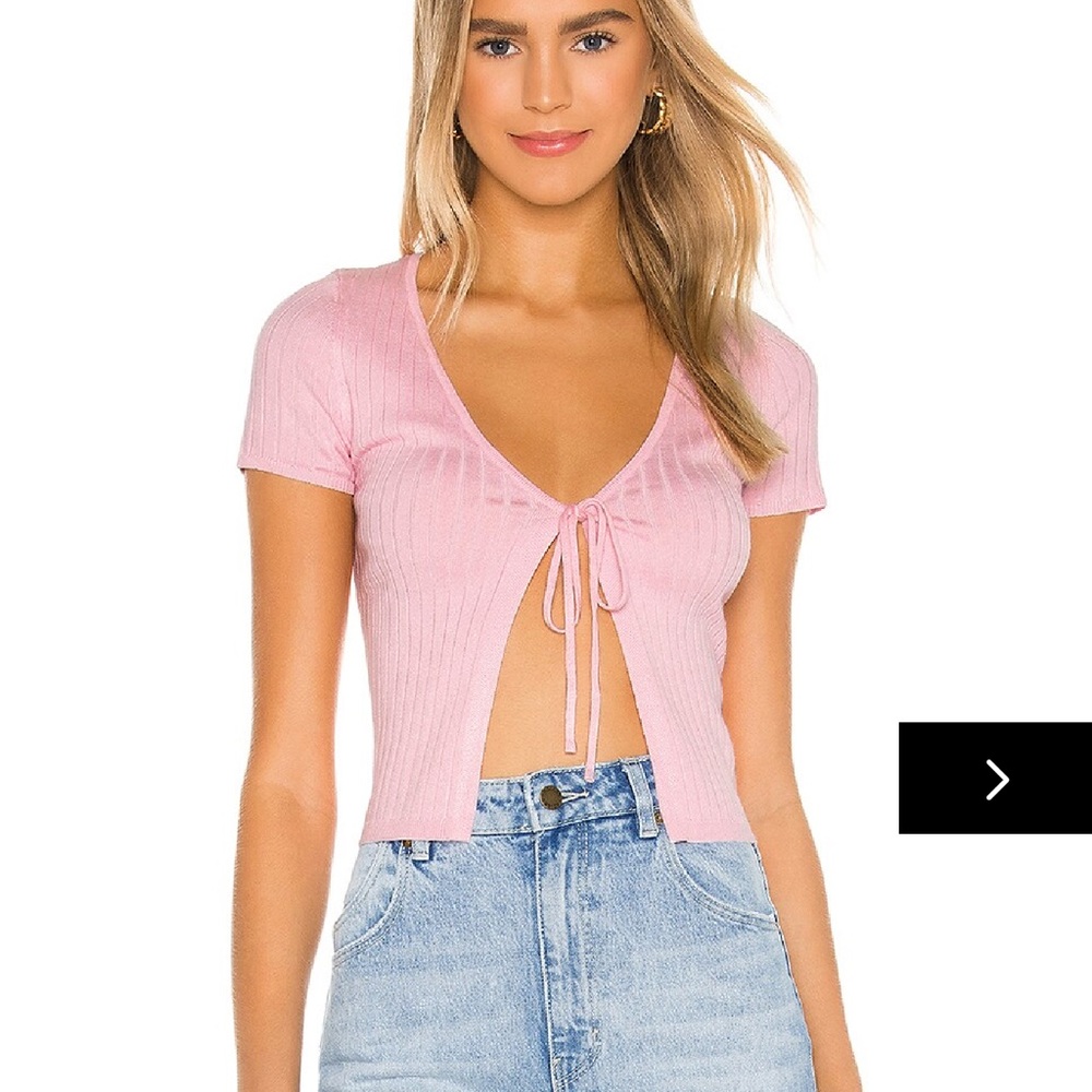 Pink Tie-Front Top
